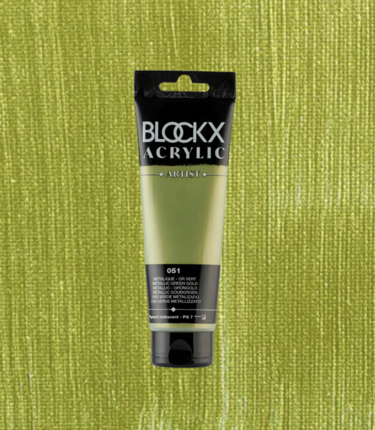 Акрил Blockx Artist №51 Metallic green gold/ Зеленое золото металлик, 120мл