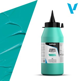 Акрил Vallejo "Studio" 54 Phthalocyanine Emerald (Изумрудная фтало), 1л