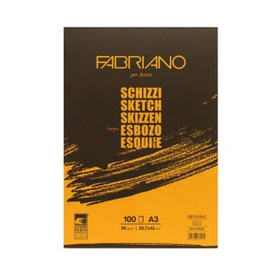 Блок бумаги Fabriano "Schizzi" А3, 100л, 90гр/м²,мелкозернистая (57729742)