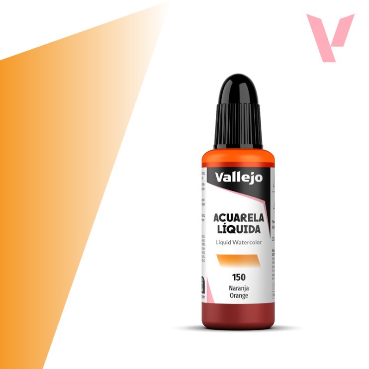 Жидкая акварель Vallejo "Acuarela Liquida" 150 Orange, 32 мл