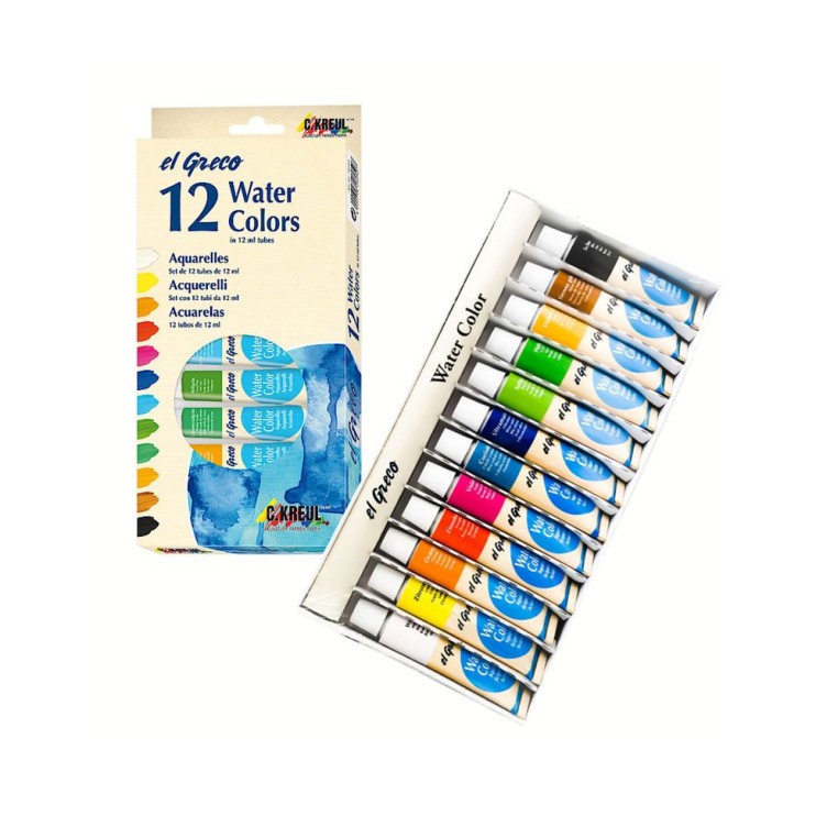 Набор акварельных красок El Greco "Watercolor" 12 туб по 12 мл