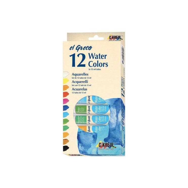 Набор акварельных красок El Greco "Watercolor" 12 туб по 12 мл