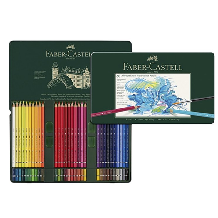 Набор акварельных карандашей Faber Castell "Albrecht Durer" 60 цветов в металлической коробке