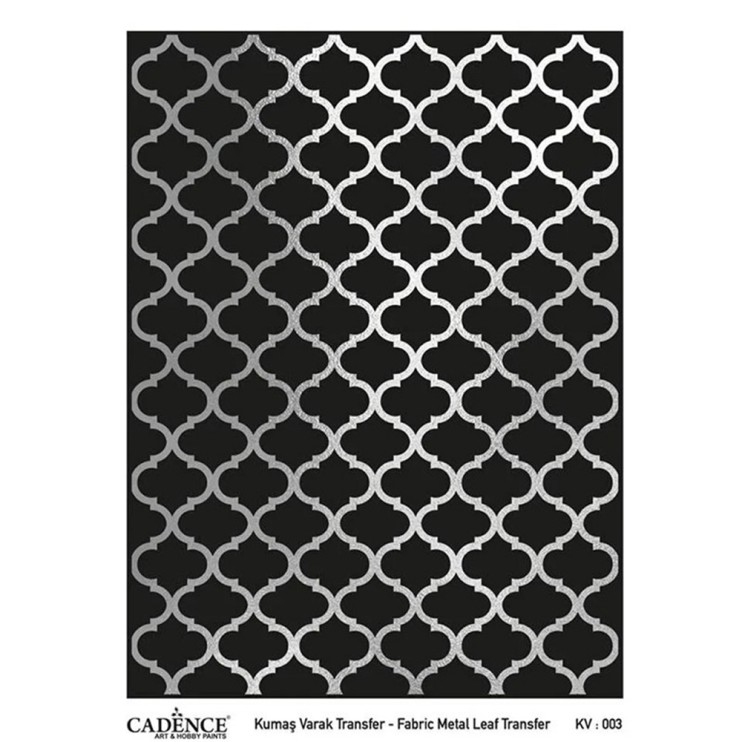 Трансфер "Fabric metal leaf transfer" 30X42см, Silver KV003 фон узор