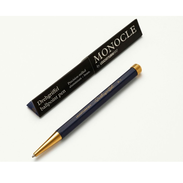 Ручка шариковая Leuchtturm"Drehgriffel Nr. 1 Monocle" чернила чёрные, корпус синий неви