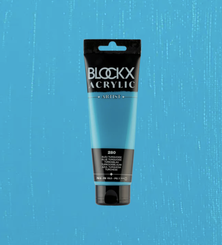 Акрил Blockx Artist №280 Blue turquoise/ Бирюзовый голубой, 250мл