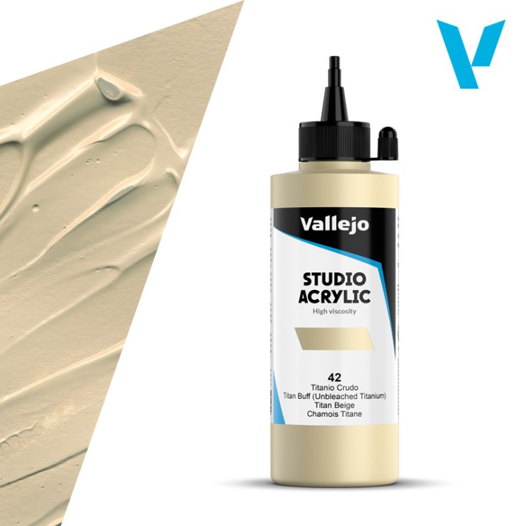 Акрил Vallejo "Studio" 42 Titan Buff (Титан неотбеленный), 200мл
