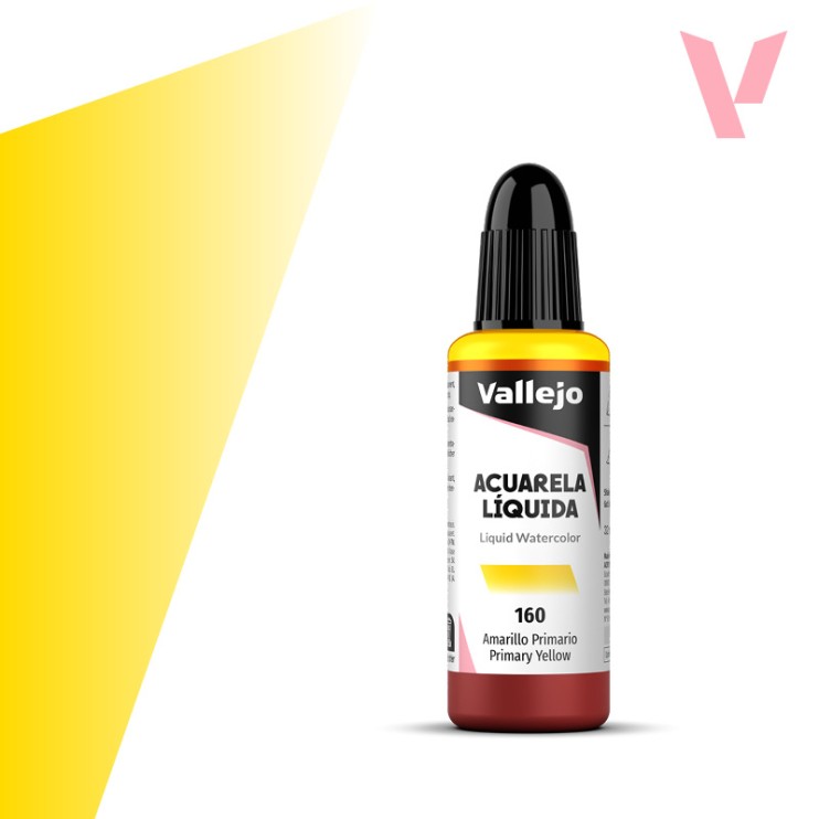 Жидкая акварель Vallejo "Acuarela Liquida" 160 Primary Yellow, 32 мл