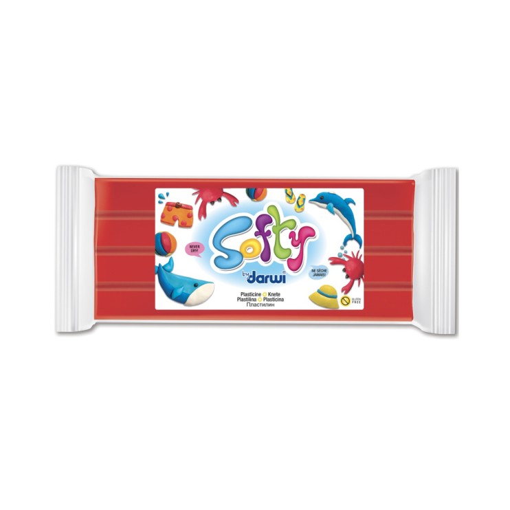 Пластилин Darwi "Softy" на восковой основе, Красный, 500г (0870500400)