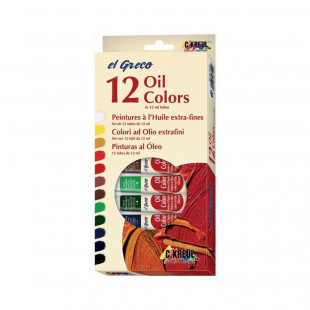 Набор масляных красок El Greco "Oil colours"  12 туб по 12 мл