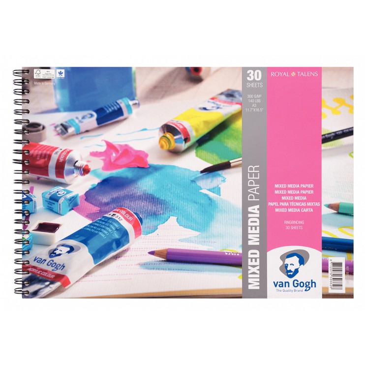 Альбом для смешанных техник на спирали Van Gogh "Mix Media" A3, 30л, 300гр/м²