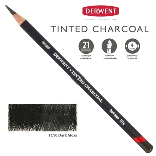 Карандаш угольный Derwent "Tinted Charcoal" TC16 Dark Moss (Мох темный)