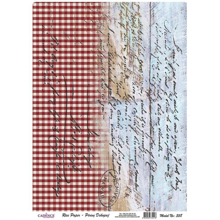 Рисовая карта "Rice paper" 30х42см, RDP358 морские доски клетка