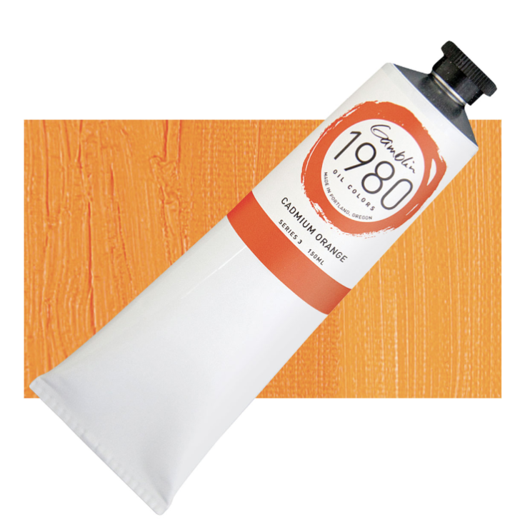 Масляная краска "Gamblin 1980" Cadmium Orange (Кадмий оранжевый), 150 мл