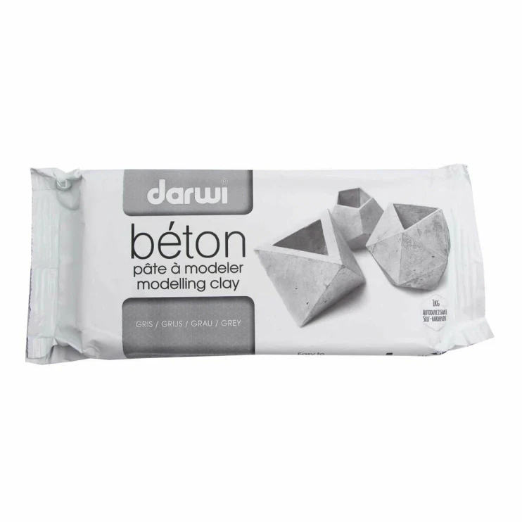 Глина самозатвердевающая Darwi "Beton" серая, 1000г