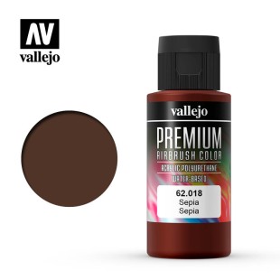 Краска для аэрографии Vallejo "Premium" цвет 62.018 (Sepia), 60 мл