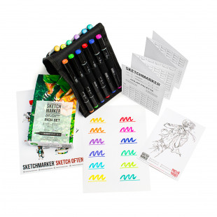 Набор маркеров Sketchmarker Brush "Rich" 12 цветов