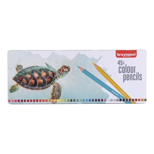 Набор цветных карандашей Bruynzeel "Черепаха" 45 цветов в металлической коробке