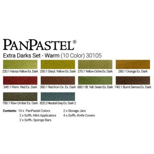 Набор сухой пастели PanPastel "Extra Dark Shades - Warm" 10 цветов PP30105