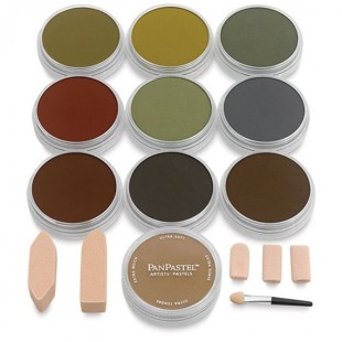 Набор сухой пастели PanPastel "Extra Dark Shades - Warm" 10 цветов PP30105