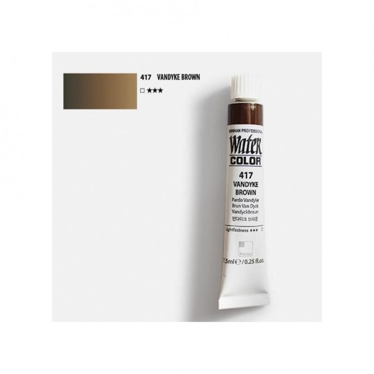 Акварельная краска ShinHan "Water Color Pro" №417 коричневый вандик /7,5мл
