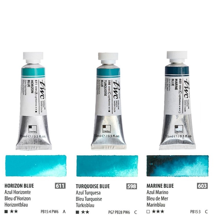 Краска акварельная SH "PWC" 3 тубы (№611, 598, 603) по 15мл