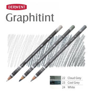 Комплект карандашей акварельных Derwent "Graphitint" Серо-белые оттенки (№24, 23, 22)