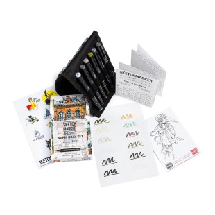 Набор маркеров Sketchmarker Brush "Warm grey" 12 цветов