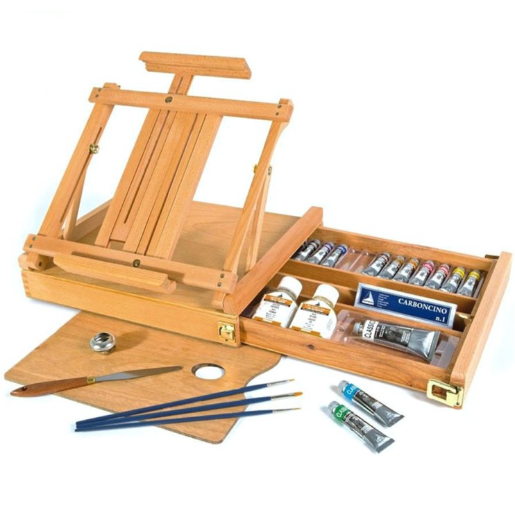 Набор масляных красок Maimeri "Classico" 20мл, 13 цветов, аксессуары + настольный мольберт (0399073)