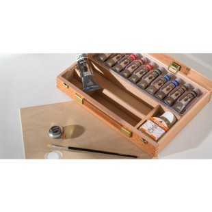 Набор масляных красок Maimeri "Classico" 10 цветов в деревянном ящике 20x30 +аксессуары (SN0399068)