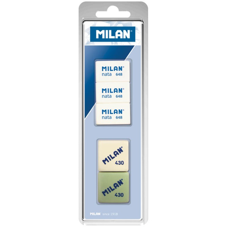 Набор виниловых ластиков "Milan" 5 штук (430/648)