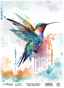 Рисовая декупажная карта "Cadence" 30х42см, BRRP-02 колибри