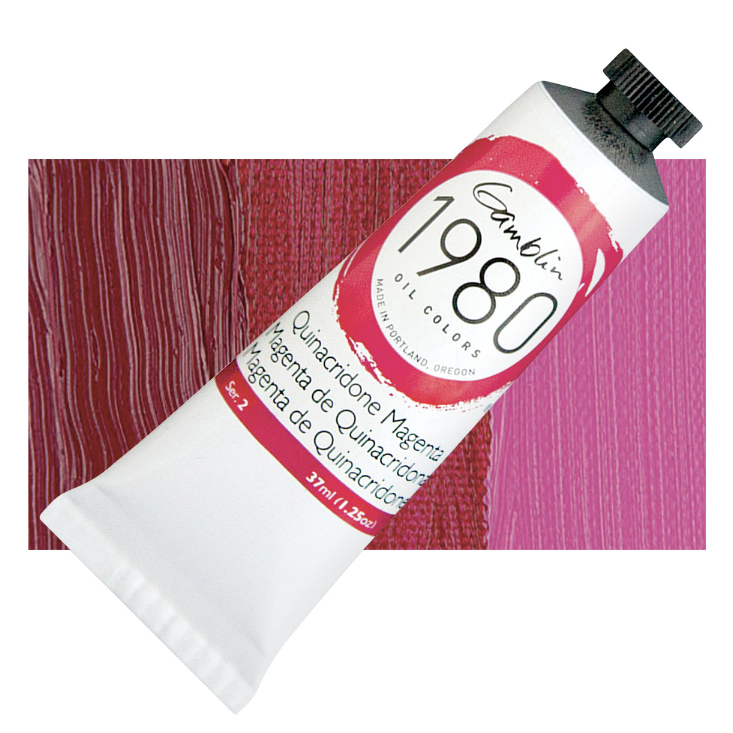 Масляная краска "Gamblin 1980" Quinacridone Magenta (Квинакридон пурпурный), 37 мл