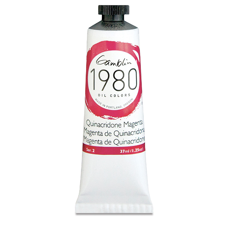 Масляная краска "Gamblin 1980" Quinacridone Magenta (Квинакридон пурпурный), 37 мл