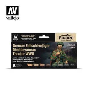Набор красок Model Color "German Fallschirmjäger Mediterranean Theater WWII" 70.188, 8 цветов