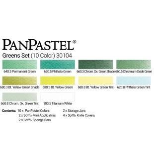 Набор сухой пастели PanPastel "Greens" 10 цветов PP30104