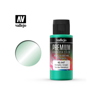 Краска для аэрографии Vallejo "Premium" цвет 62.047 (Metallic Green), 60 мл