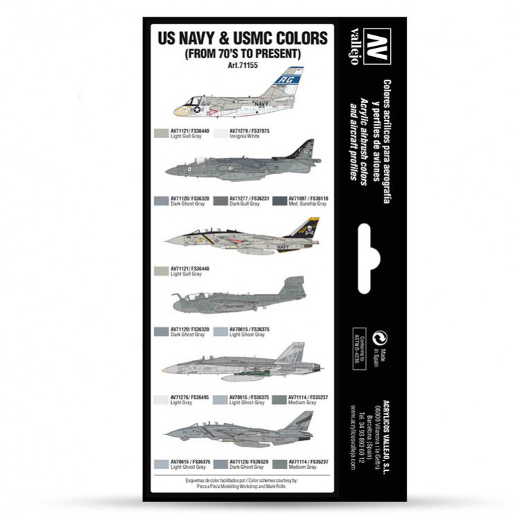 Набор 8 красок Model Air "US Navy&USMC" 71.155