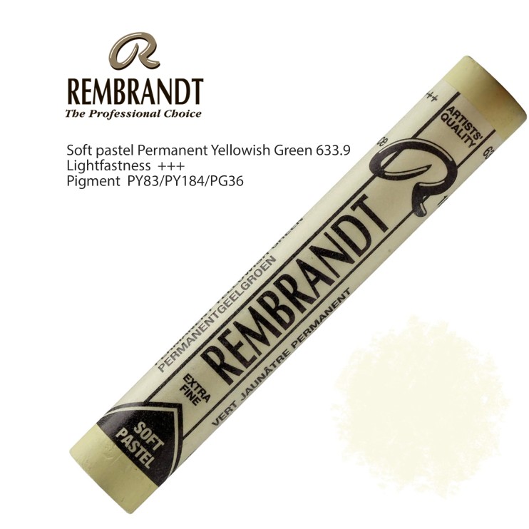 Пастель сухая Rembrandt №633.9 Желто-зеленый устойчивый