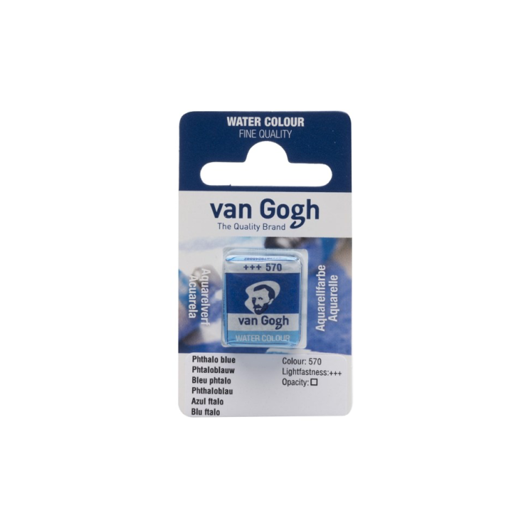 Краска акварельная "Van Gogh" 570 Синий фталоцианин (кювета)