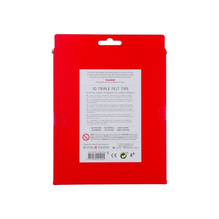 Набор фломастеров Bruynzeel "Triple" 10 штук в картонной упаковке
