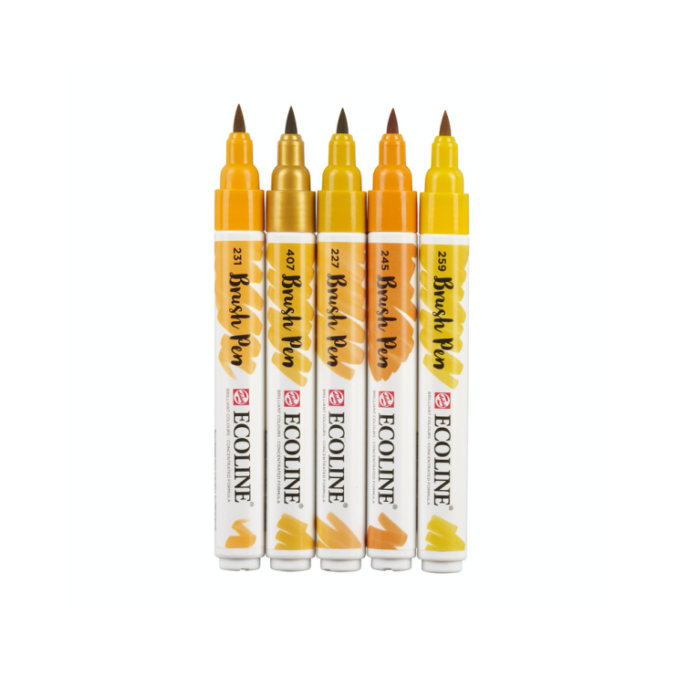 Набор акварельных маркеров "Ecoline" 5 цветов (земляные цвета)