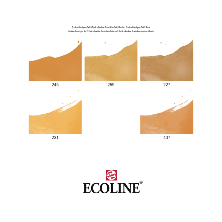 Набор акварельных маркеров "Ecoline" 5 цветов (земляные цвета)