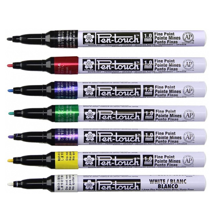 Маркер декоративный Sakura "Pen-Touch Fine" 1.0мм, зеленый 