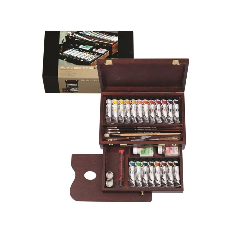 Набор акриловых красок Rembrandt "Master" 20 туб по 40мл в деревянном пенале