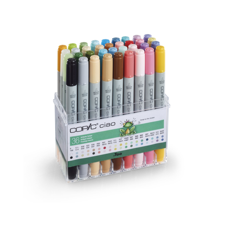 Набор Copic Ciao "Brilliant colors" 36 маркеров в пластиковом пенале