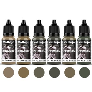 6 полиуретановых грунтов "Primers" №604, 606, 608, 609, 610, 612, 18мл
