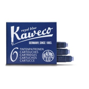 Картридж для перьевой ручки "KAWECO" королевский синий, 6 штук