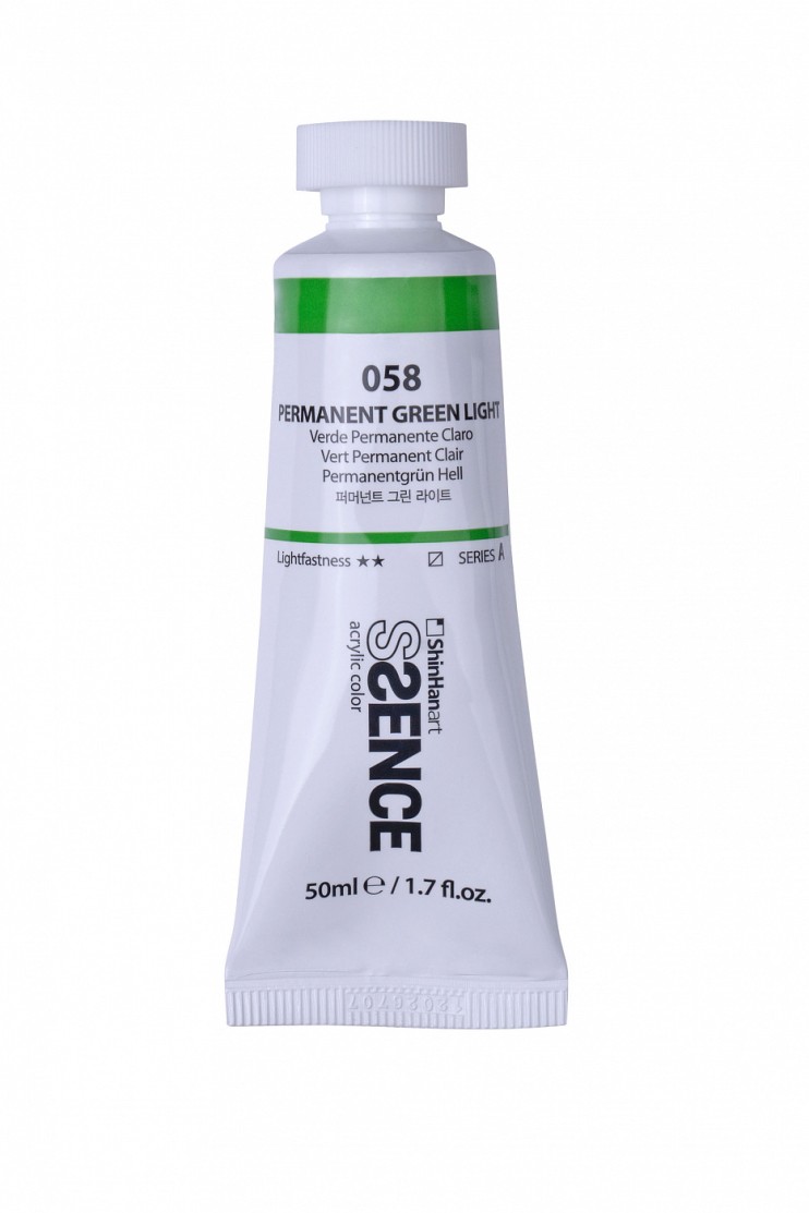 Краска акриловая Shinhan "Essence" №58 Зеленый светлый устойчивый, туба 50мл