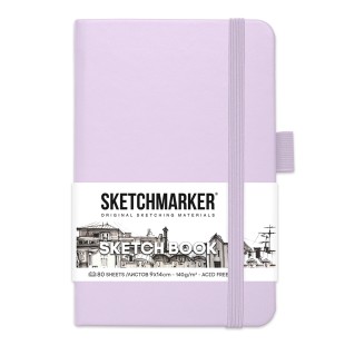 Блокнот для зарисовок Sketchmarker  9x14см, 80л,140гр/м², твердая обложка,Фиолетовый пастельный